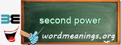 WordMeaning blackboard for second power